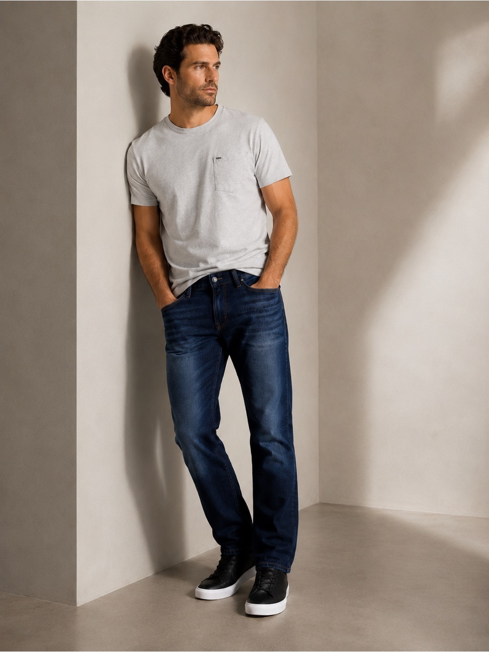 BUFFALO DAVID BITTON Straight Six Freedom Series Jeans 34 waist indigo Wash